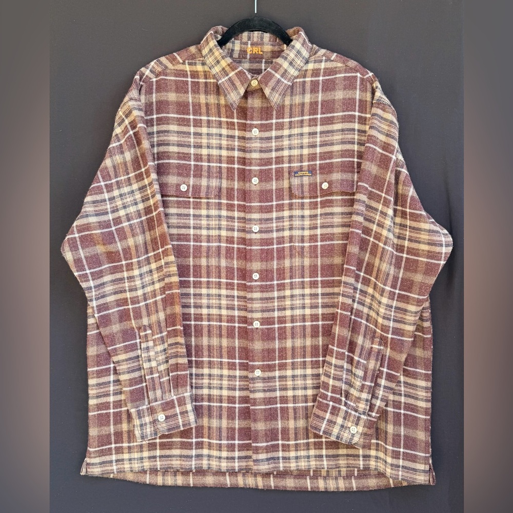 Chaps Ralph Lauren Plaid Button-Up Shirt Feels like Wool or Blend 70’s 80’s **